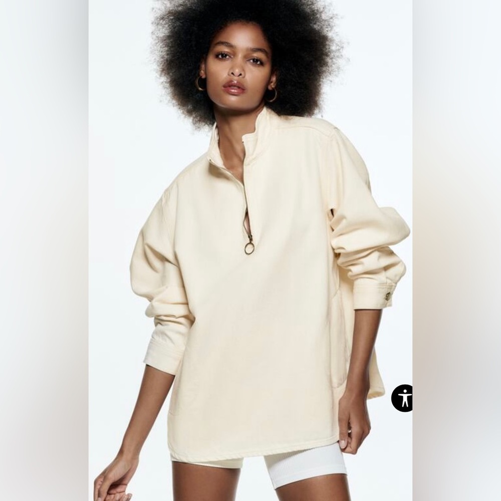 Zara Oversized Overshirt with Zip Jacket